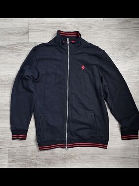 Ferrari Official Full Zip Track Jacket EU XXXL / US XXL Navy Red Stripe